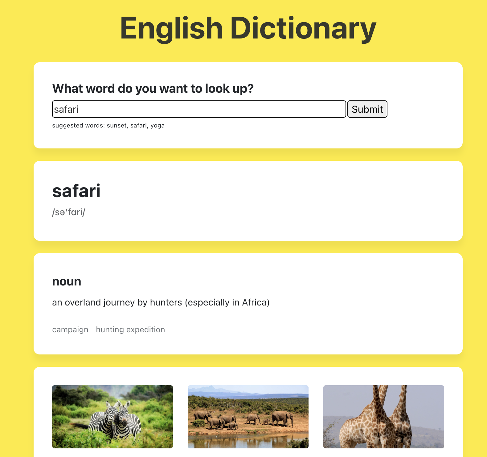 Screenshot of Dictionary-app
